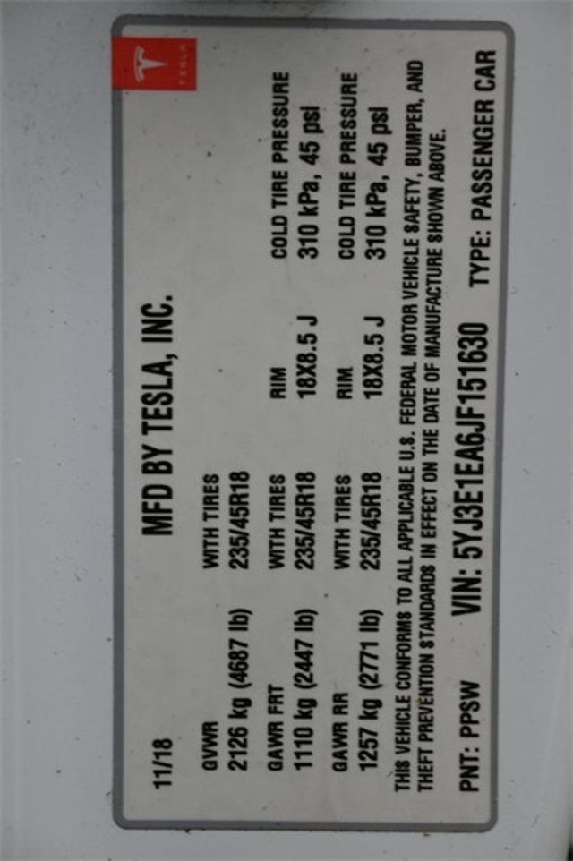 2018 Tesla Model 3 Mid Range Battery RWD - 22965898 - 8