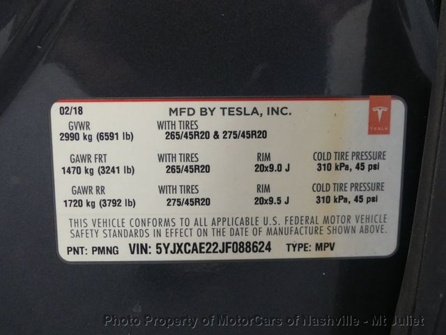 2018 Tesla Model X 75D AWD - 22983575 - 53