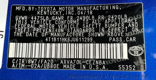 2018 Toyota Camry  - 23051991 - 28