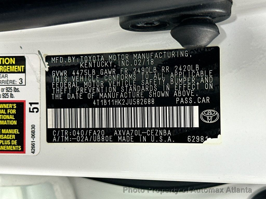 2018 TOYOTA CAMRY L Automatic - 22404077 - 32