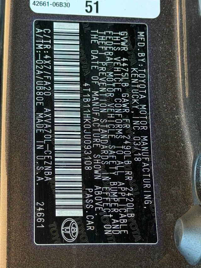 2018 Toyota Camry LE Automatic - 23002115 - 28