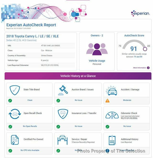 2018 Toyota Camry SE W/ LANE KEEP & ADAPTIVE CRUISE - 22983235 - 1