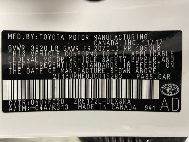 2018 Toyota Corolla SE CVT - 22995946 - 39