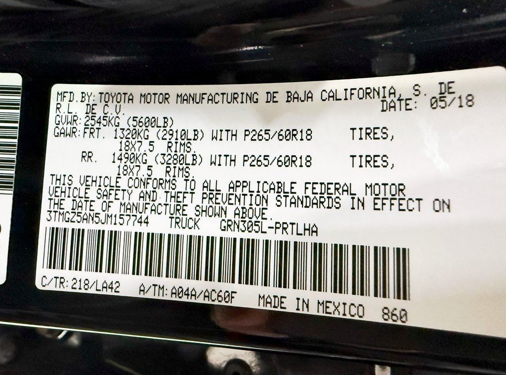 2018 Toyota Tacoma Limited Double Cab 5' Bed V6 4x4 Automatic - 22910726 - 46