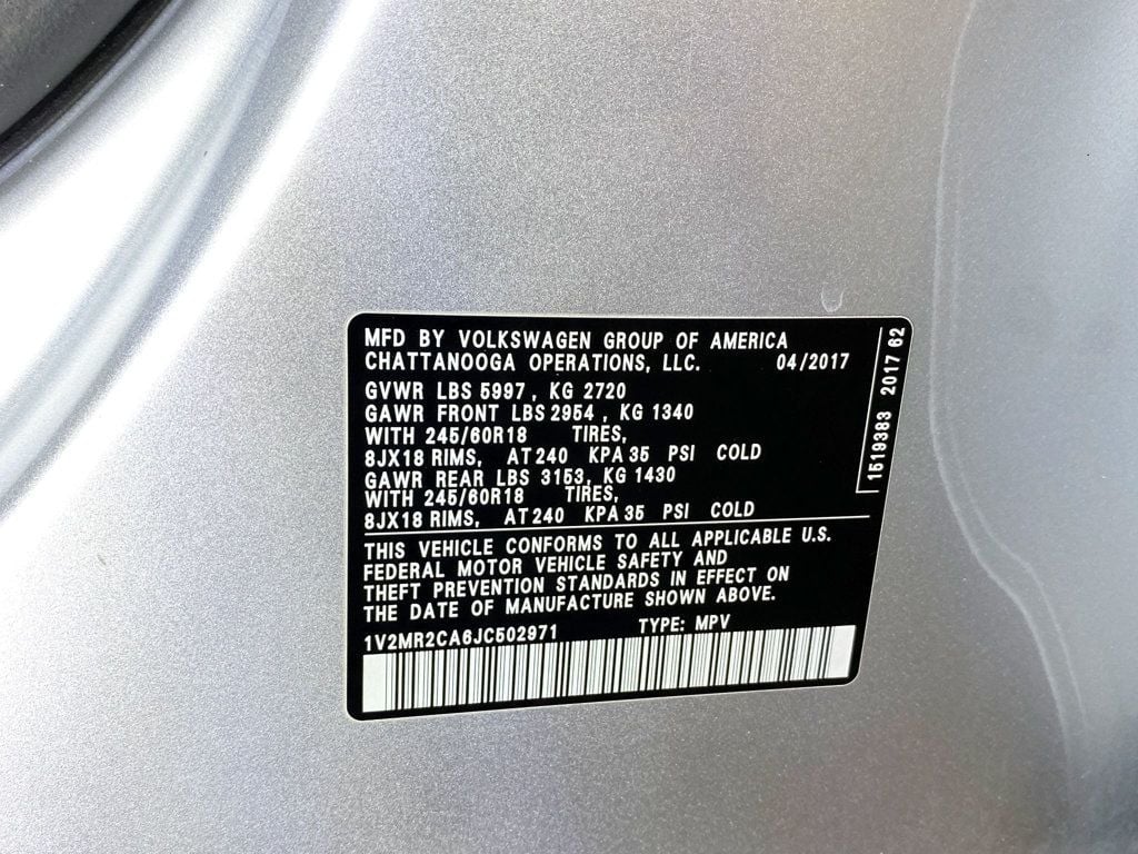 2018 Volkswagen Atlas 3.6L V6 SEL 4MOTION - 22980475 - 74