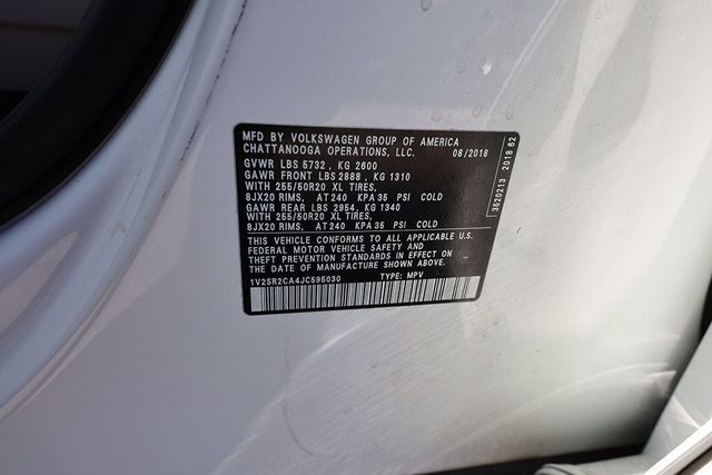 2018 VOLKSWAGEN ATLAS 3.6L V6 SEL FWD - 22967760 - 36