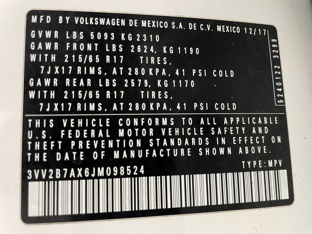 2018 Volkswagen Tiguan 2.0T SE 4MOTION - 22958470 - 45