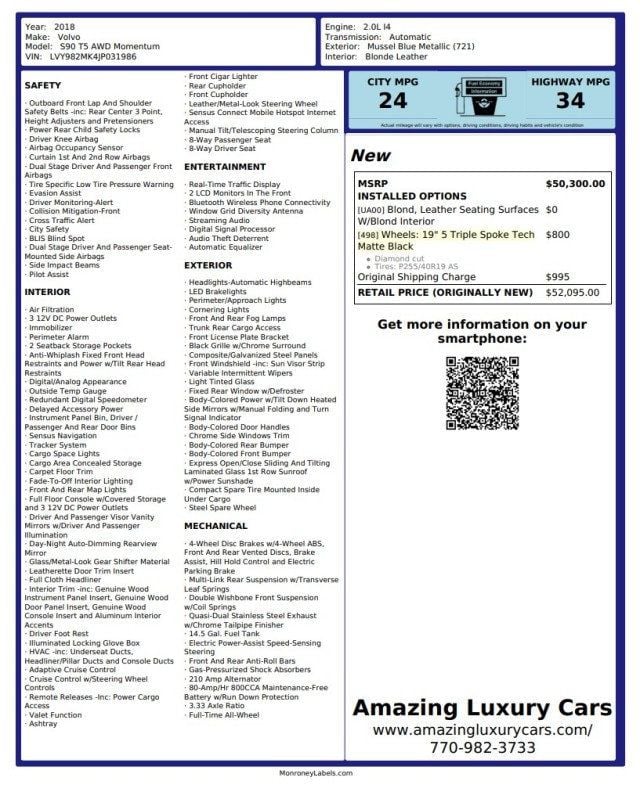 2018 Volvo S90 T5 AWD Momentum - 23047301 - 23