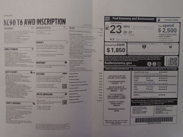 2018 Volvo XC90 T6 AWD 7-Passenger Inscription - 22944376 - 52