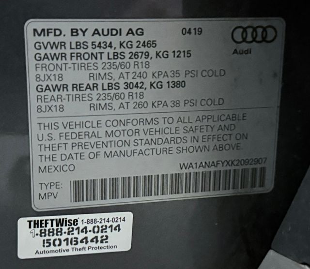 2019 Audi Q5 2.0T Premium quattro - 22937322 - 47