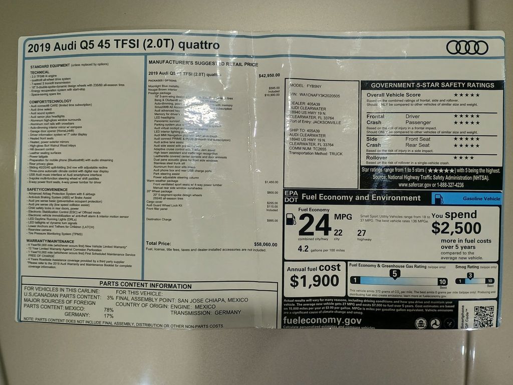 2019 Audi Q5 Prestige 45 TFSI quattro 1 Owner - 22973866 - 51