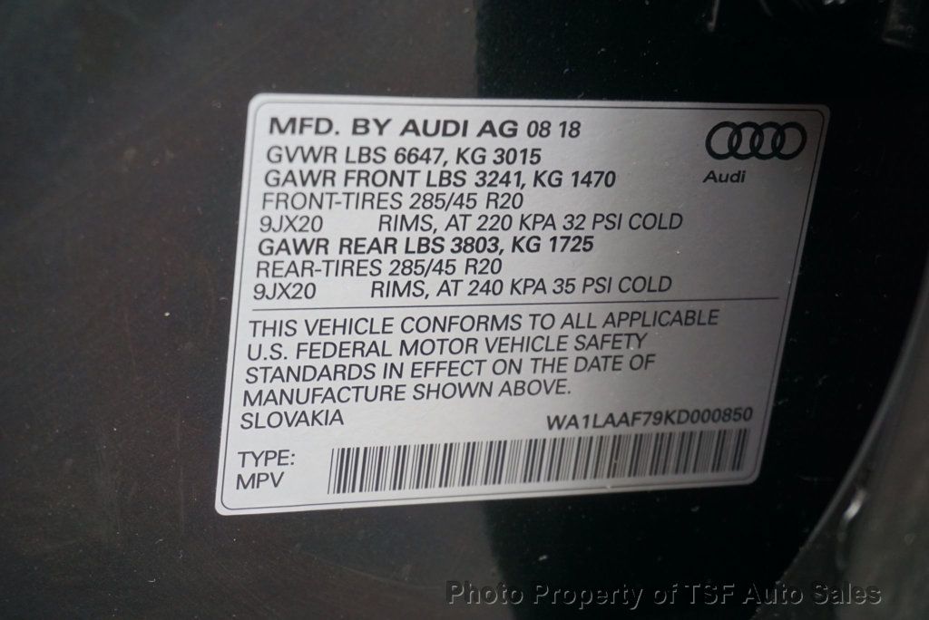 2019 Audi Q7 3.0 TFSI Premium Plus CARPLAY NAVI 360 CAMERAS 20" WHEELS PANO  - 23015366 - 61