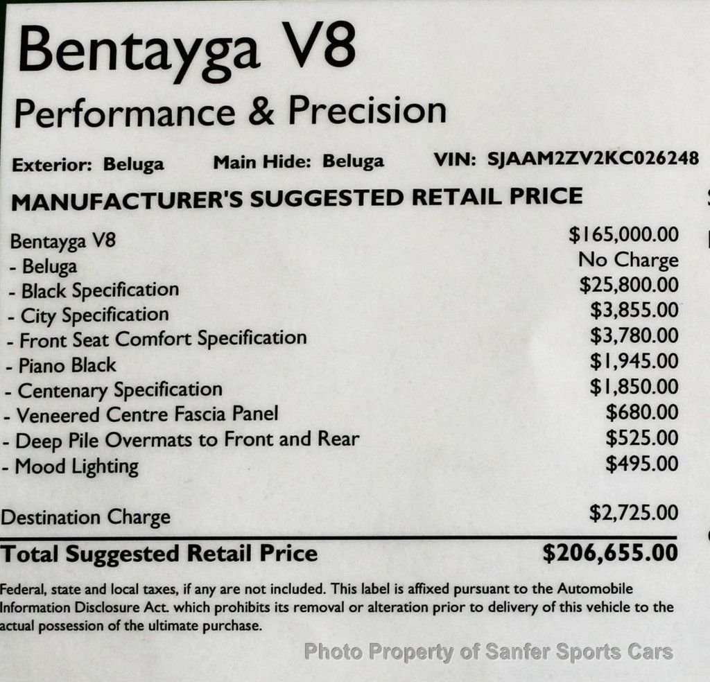 2019 Bentley Bentayga Black Specification  - 22890821 - 52