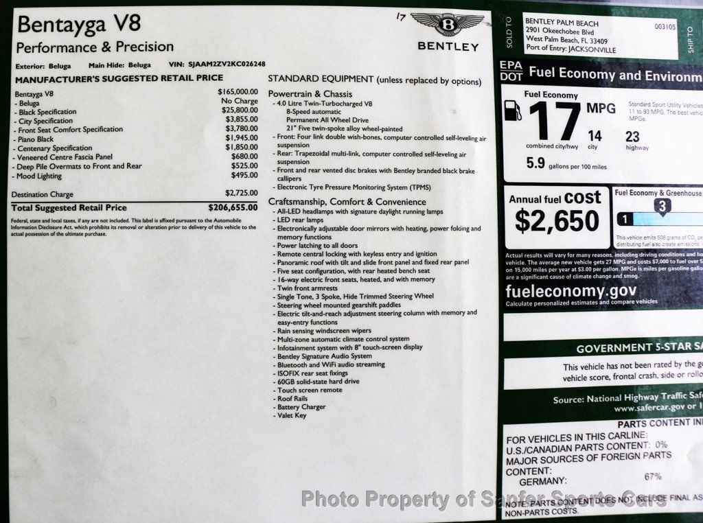 2019 Bentley Bentayga Black Specification  - 22890821 - 53