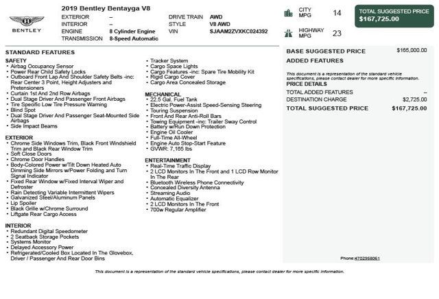 2019 Bentley Bentayga V8 AWD - 22940573 - 2