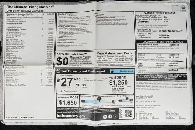 2019 BMW 4 Series 430i xDrive Gran Coupe - 23067061 - 53