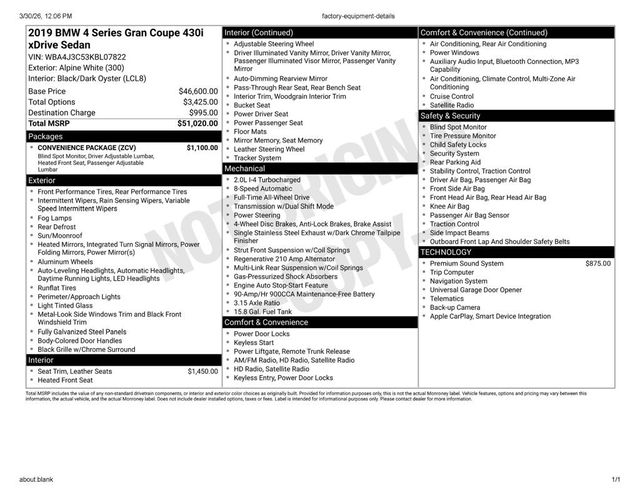 2019 BMW 4 Series 430i xDrive Gran Coupe - 22919078 - 47