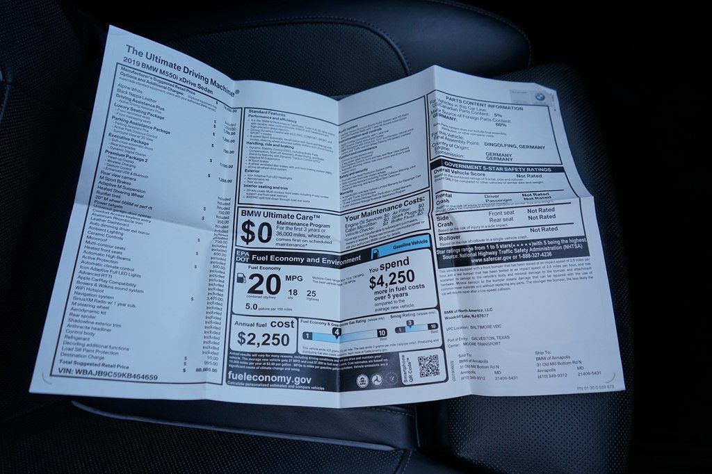 2019 BMW 5 Series Bowers & Wilkins sound system! Luxury Seating Package - 22974549 - 47