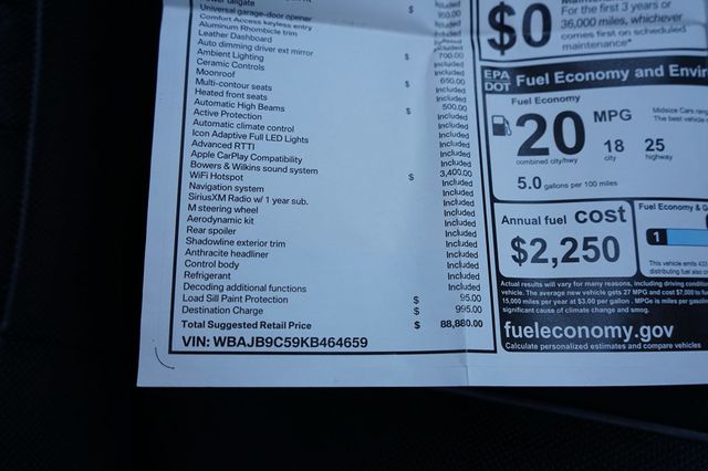 2019 BMW 5 Series Bowers & Wilkins sound system! Luxury Seating Package - 22974549 - 49