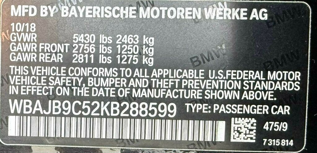 2019 BMW 5 Series M550i xDrive - 22892450 - 47