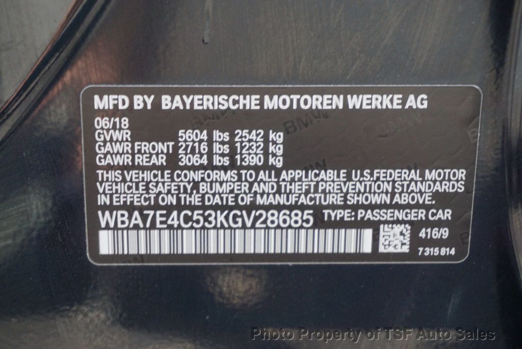 2019 BMW 7 Series 740i xDrive M SPORT/EXECUTIVE/PARK ASSIST/COLD WEATHER PACKAGES  - 23062136 - 58
