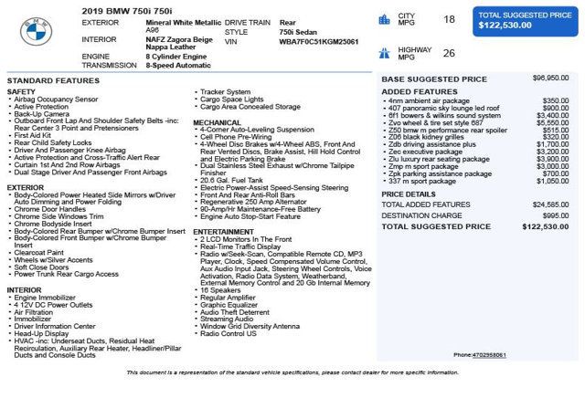 2019 BMW 7 Series 750i - 22983923 - 2