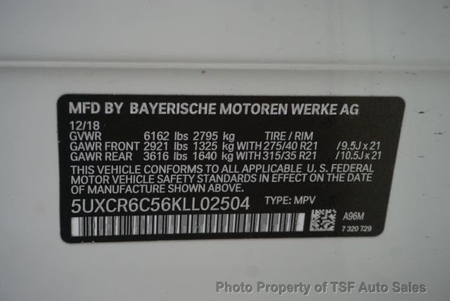 2019 BMW X5 xDrive40i M SPORT/PREM 2/DRIVE ASSIST/EXECUTIVE/LUX SEATING - 22993607 - 62