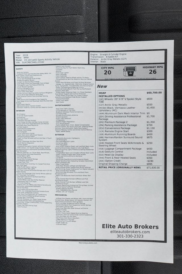 2019 BMW X5 xDrive40i Sports Activity Vehicle - 22995240 - 62