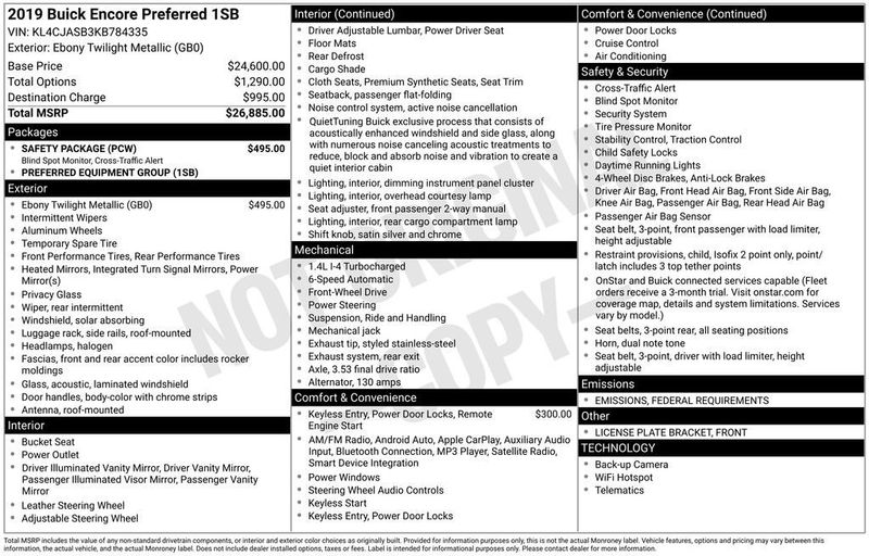 2019 Buick Encore FWD 4dr Preferred - 22950234 - 5