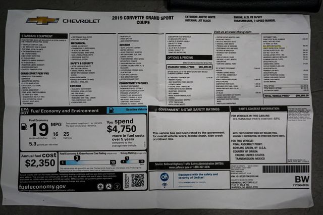 2019 Chevrolet Corvette *Grand Sport 3LT* *Z07-Performance Pkg* *7-Speed Manual* *Comps* - 22925985 - 93