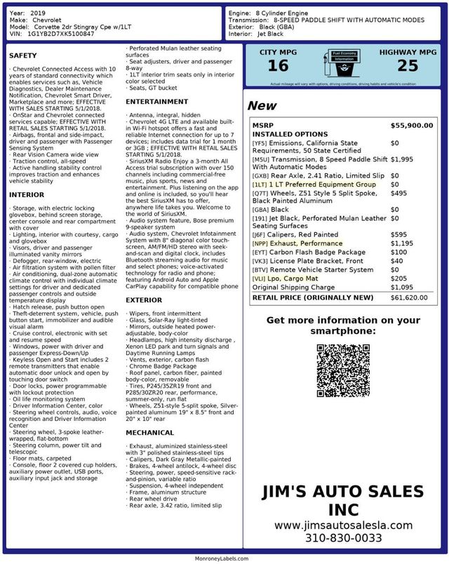 2019 Chevrolet Corvette Stingray Coupe - 22968118 - 8