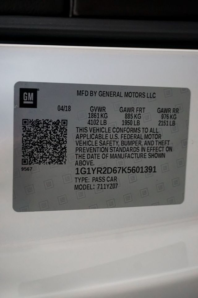 2019 Chevrolet Corvette *Z06 2LZ* *Z07-Ultimate Performance Pkg* *7-Speed Manual* - 22844525 - 19