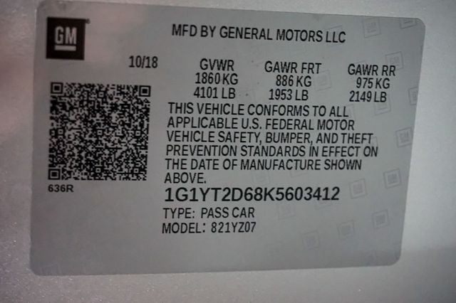 2019 Chevrolet Corvette *Z06 3LZ* *Z07 Performance Pkg* *7-Speed Manual* *Comp-Seats* - 23004974 - 18