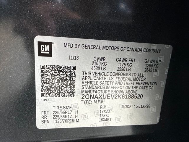 2019 Chevrolet Equinox AWD 4dr LT w/1LT - 23053399 - 34