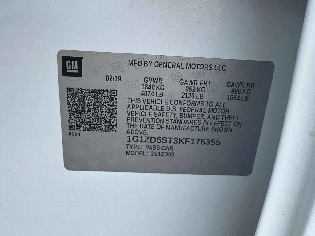 2019 Chevrolet Malibu 4dr Sedan LT w/1LT - 22952531 - 25