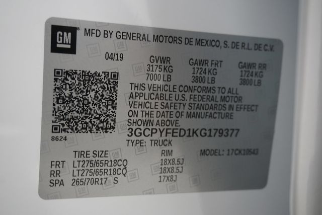 2019 Chevrolet Silverado 1500 4WD Crew Cab 147" LT Trail Boss - 23007453 - 29