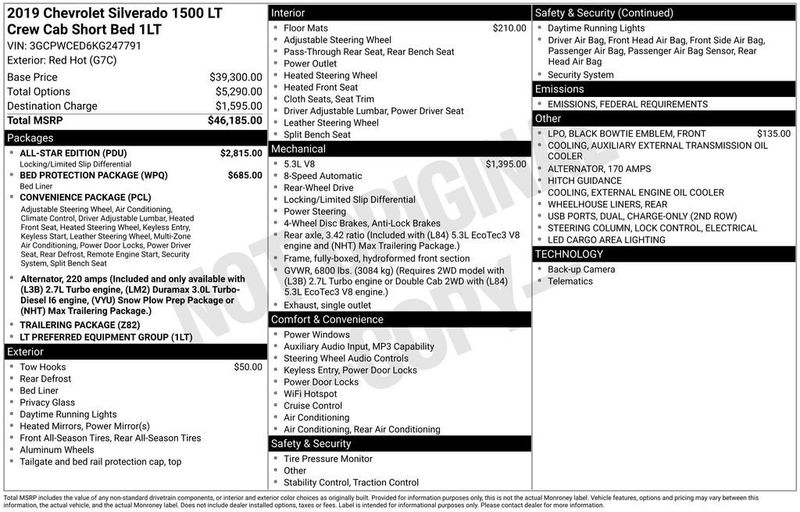 2019 Chevrolet Silverado 1500 LT - 22950266 - 5