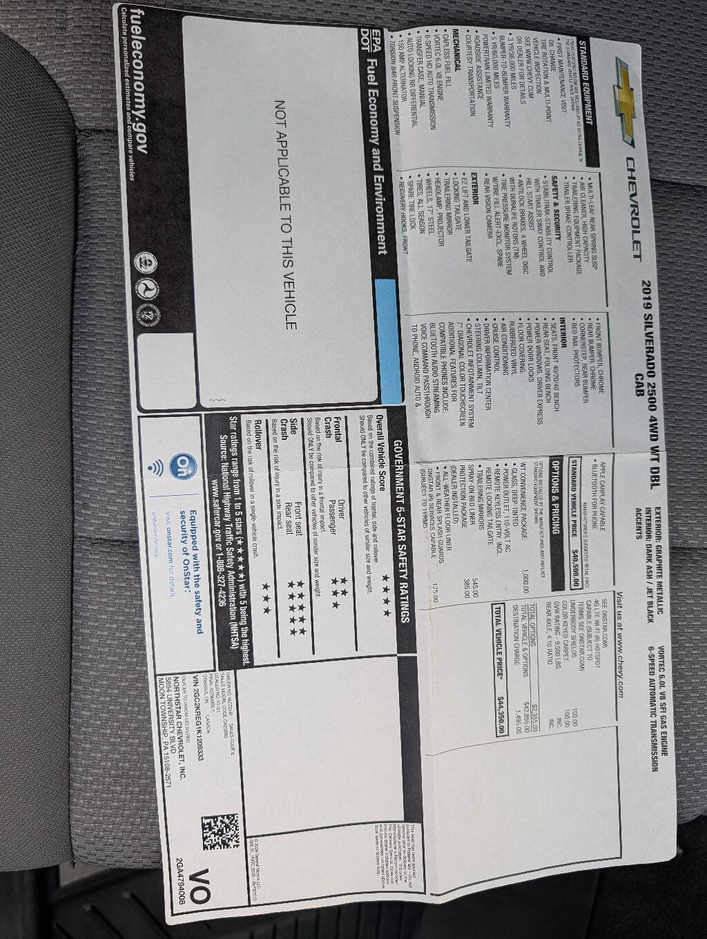 2019 Chevrolet Silverado 2500HD Chevy 2500 HD Double Cab Long Bed 4x4 6.0L  - 22992311 - 42