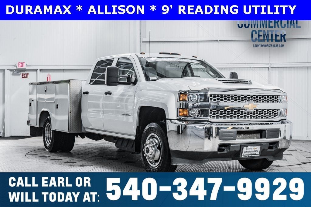 2019 Chevrolet Silverado 3500HD 3500HD CREW 4X4 * DURAMAX * 9' READING UTILITY * LOCAL TRADE - 22617545 - 0