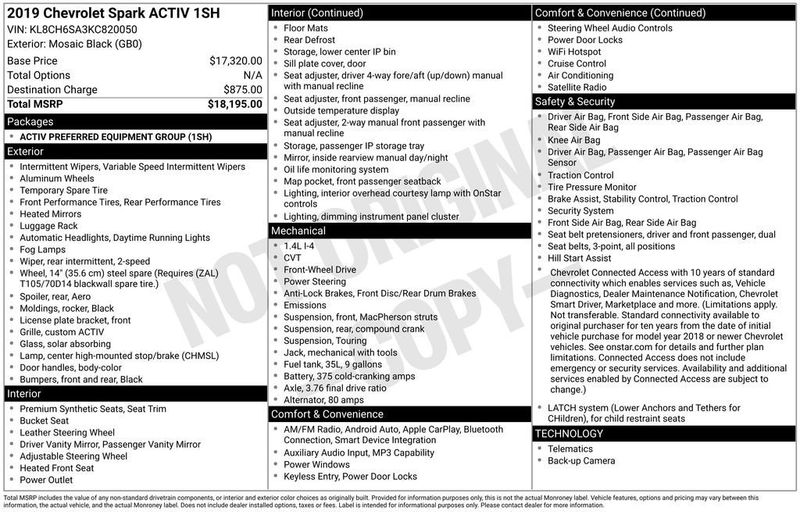 2019 Chevrolet Spark ACTIV - 23037965 - 5