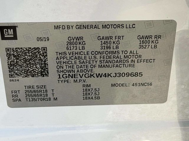 2019 Chevrolet Traverse AWD 4dr LT Cloth w/1LT - 22967308 - 22