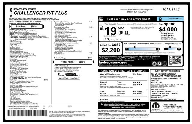 2019 Dodge Challenger R/T Plus Package Performance Plus Package - 23030110 - 8