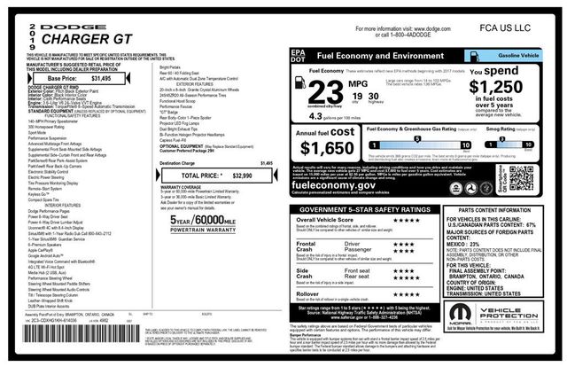 2019 Dodge Charger GT RWD - 22924101 - 7