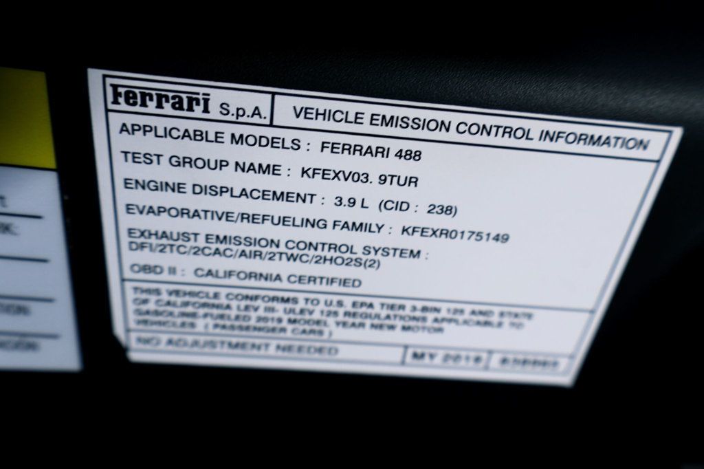 2019 Ferrari 488 GTB ROSSA CORSA...2,497 Miles...BIG Carbon Fiber! - 22883548 - 39
