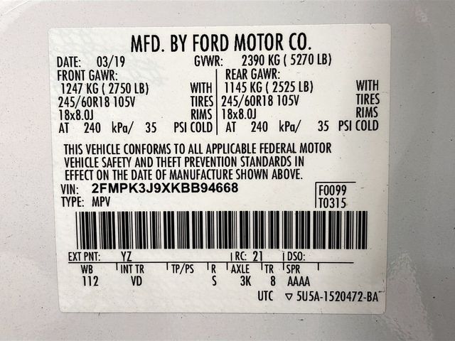 2019 Ford Edge SEL FWD - 23051732 - 26