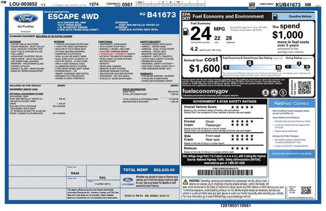 2019 Ford Escape SEL - 23046774 - 52