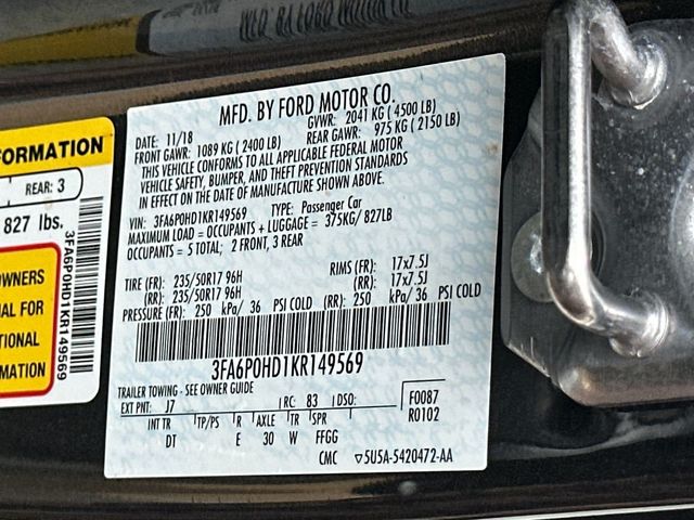 2019 Ford Fusion SE FWD - 23019690 - 21