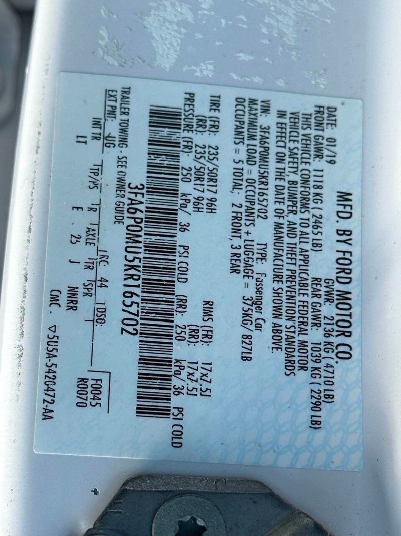 2019 Ford Fusion Hybrid SEL FWD - 22883874 - 15