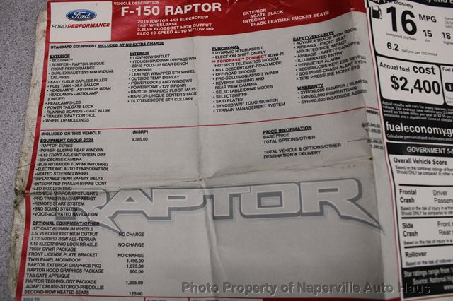 2019 Ford F-150 Raptor 4WD SuperCrew 5.5' Box - 22948624 - 62