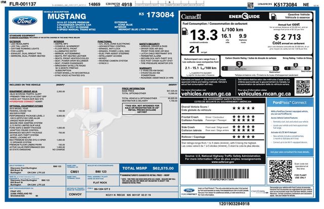 2019 Ford Mustang 2019 FORD MUSTANG PREMIUM GT PERFORMANCE PACKAGE 2 PP2 - 23020423 - 10